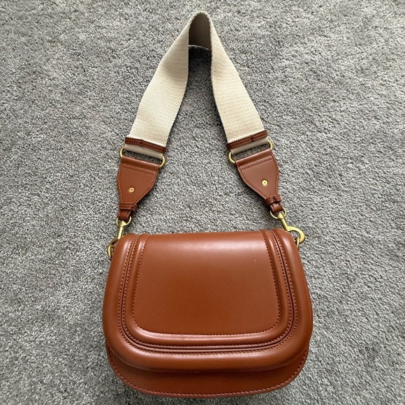 Zara Handbags - Zara Tan Leather Crossbody Bag